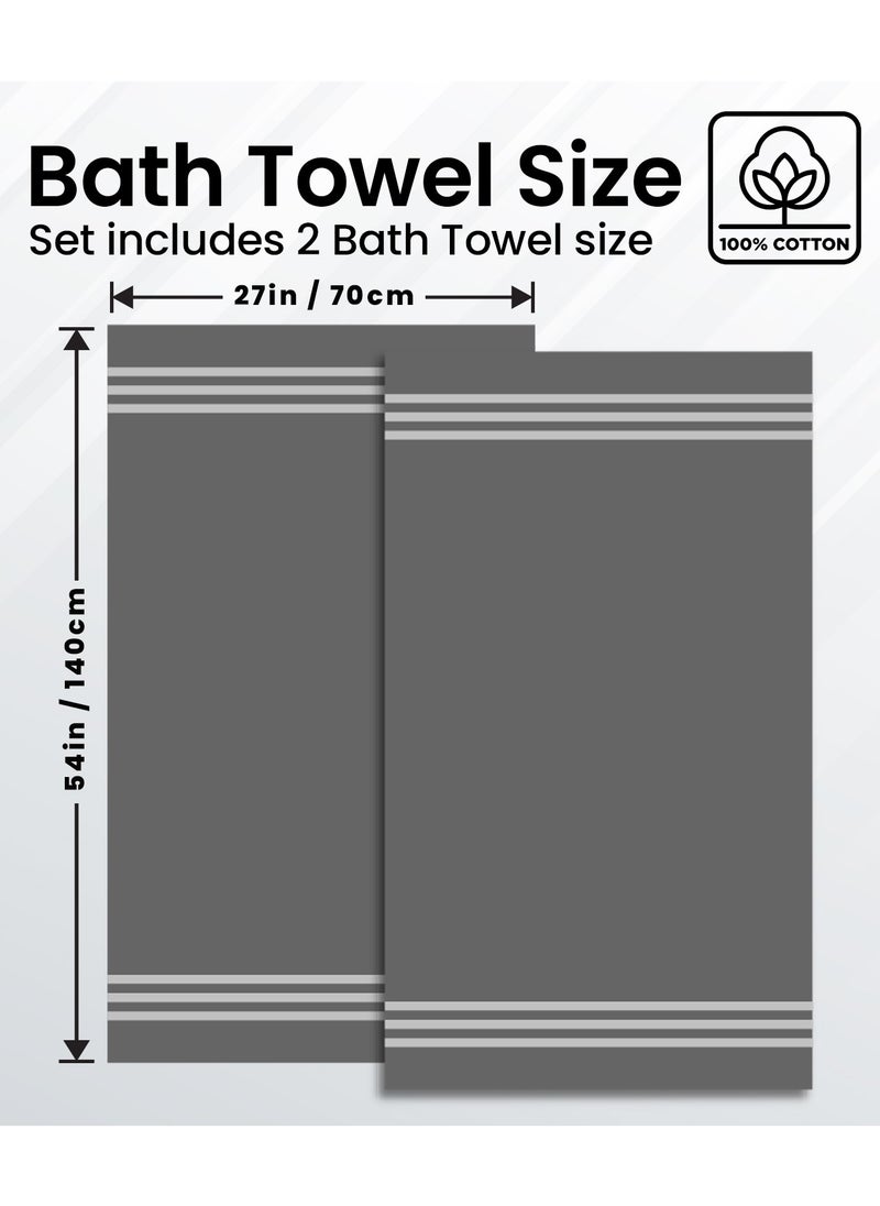 Infinitee Xclusives Premium Cotton Bath Towels Set of 2, 27 x 54 Inches (70 cm x 140 cm) Soft, Highly Absorbent, Quick Dry Towels - Perfect Towels for Bathroom, Gym, Spa & Hotel (Dark Grey) - pzsku/Z5E53BF113C475FD00535Z/45/_/1731047731/3d56f3ad-a889-4f07-9a53-9eb8009b48cc