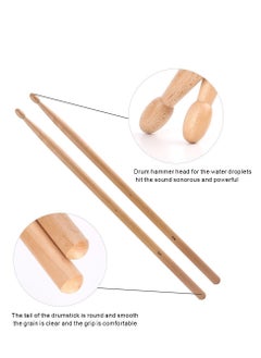 Generic 5A Drumsticks 3 Pair Drum Sticks Classic Maple Wood Drumsticks Wood Tip Drumstick for Students and Adults (with Bag)  - Image 3