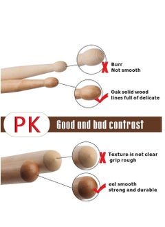 Generic 5A Drumsticks 3 Pair Drum Sticks Classic Maple Wood Drumsticks Wood Tip Drumstick for Students and Adults (with Bag)  - Image 2