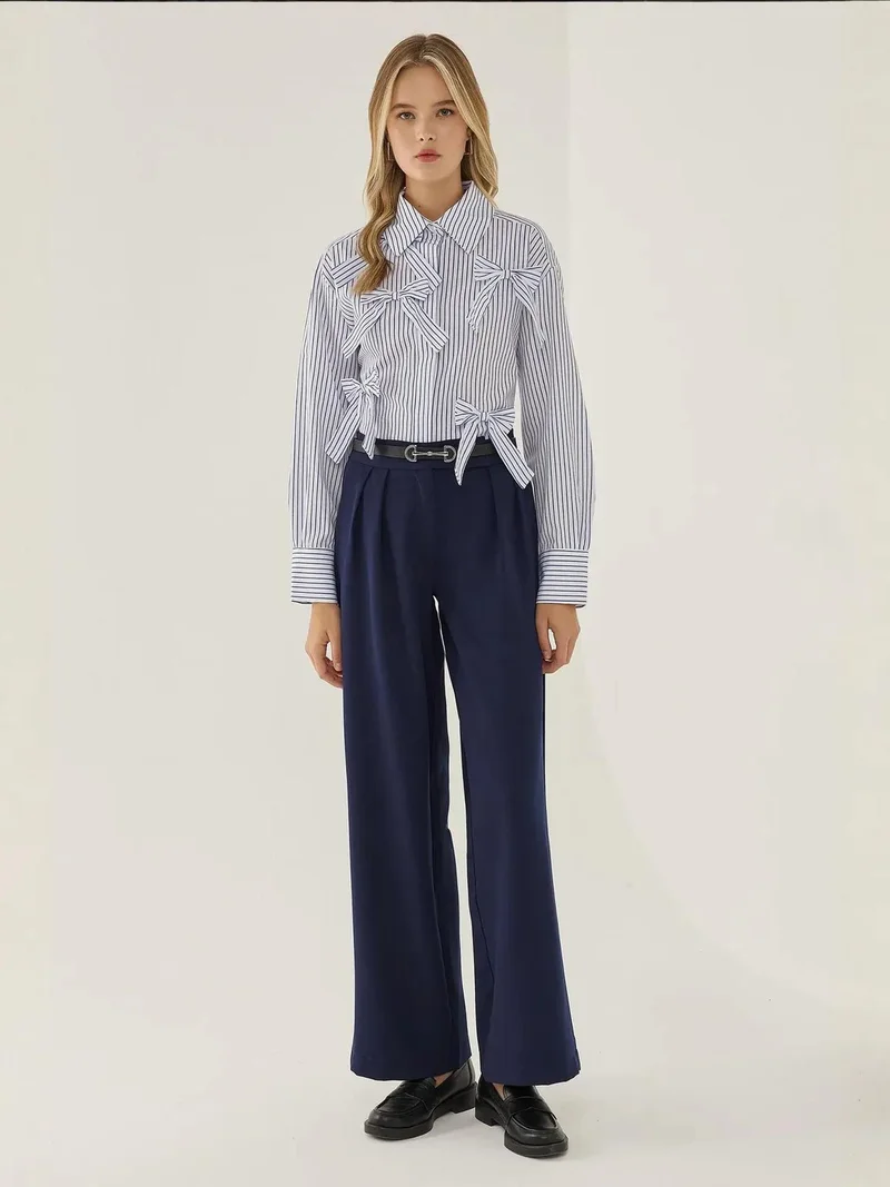 HICCUP Relaxed Fit Shirt with Bow Detail
