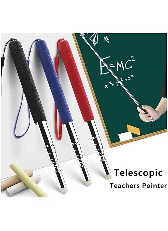 erorex - 2 Pack Teacher Pointer Stick: Telescopic Retractable Stick With Lanyard For Classroom And Office Use - Image 1