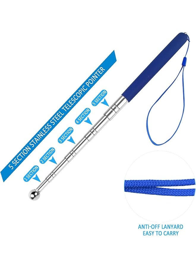 erorex - 2 Pack Teacher Pointer Stick: Telescopic Retractable Stick With Lanyard For Classroom And Office Use - Image 1