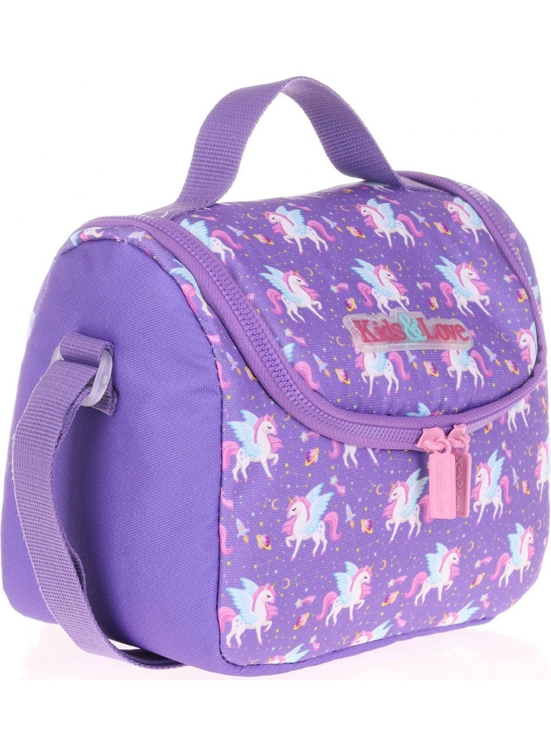 KAUKKO - Kids&love Girls Lunch Box - Purple Unicorn - Thermo Lined - Image 1