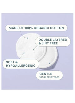 Cliganic Premium Cotton Rounds (100 Count), Makeup Remover Pads, Hypoallergenic, Lint-Free, 100% Pure Cotton  - Image 5