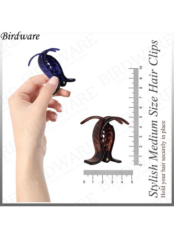 BIRDWARE Medium-Size Multi Color Imported Acrylic Material Butterfly Hair Clips For Women (6 Pc, Multi Colour) | Hair Clutchers (Bleck, Shell & White) - Image 2