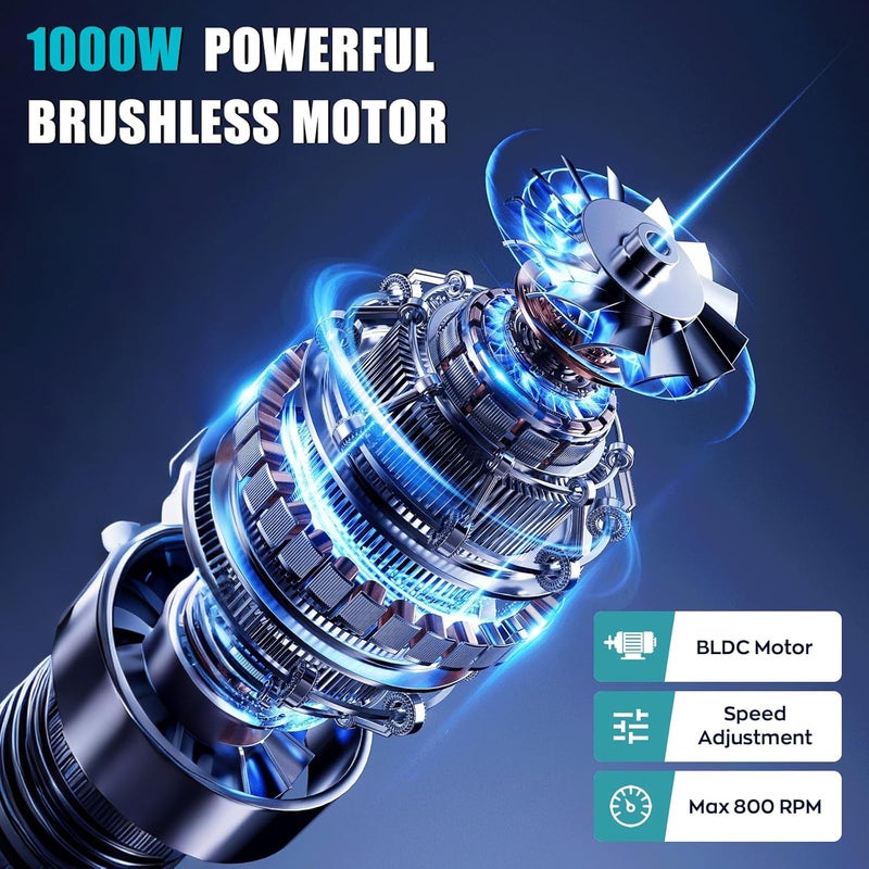 IMAYCC Cordless Cement Mixer, Portable Concrete Mixer,21V 6 Speed Mixing Drill, 1000W Drill Mixer for mud,Motar,Paint, Grout, Plaster,Thinset etc. - Image 3