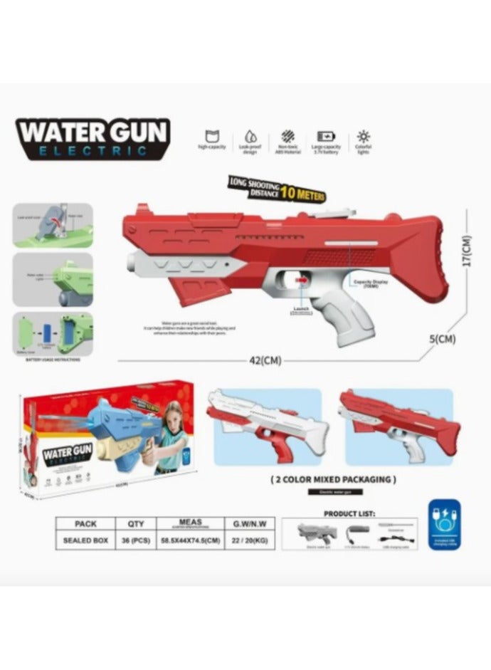 مسدسات مياه كهربائية للبالغين والأطفال - مسدس رش كهربائي لمسافات طويلة ، جهاز امتصاص الماء الفائق، ألعاب إطلاق النار في الهواء الطلق على الشاطئ - Image 1