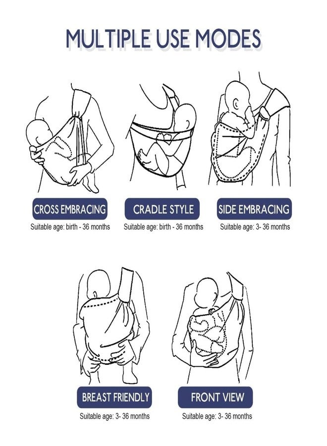 CRAZYABBS حاملة أطفال CRAZYABBS للأطفال حديثي الولادة وحتى سن المشي، حاملة أطفال شبكية ثلاثية الأبعاد مريحة، حمالة أطفال قابلة للتعديل مع أحزمة كتف سميكة، حاملة أطفال خفيفة الوزن وجيدة التهوية للأطفال من عمر 0 إلى 30 شهرًا - Image 4
