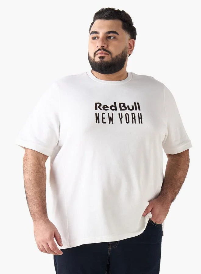 Maxim  Men Regular Fit Round Neck Short Sleeve Red Bull New York Print T shirt for Men | Best Price UAE