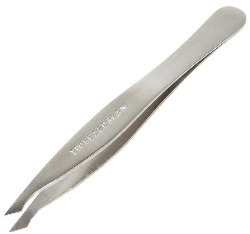 Tweezerman Stainless Steel Slanted Point Tweezer - Eyebrow Precision Tweezers, Facial And Ingrown Hair Removal (Classic Stainless) - Image 1