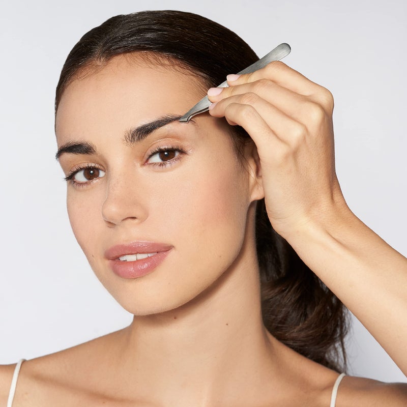 Tweezerman Stainless Steel Slanted Point Tweezer - Eyebrow Precision Tweezers, Facial And Ingrown Hair Removal (Classic Stainless) - Image 2