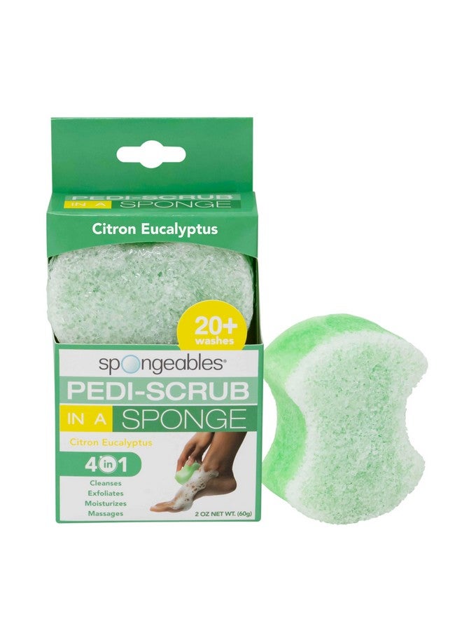 spongeables Spongables Pedi Scrub Foot Exfoliating 20+ Wash Sponge, Citron Eucalyptus, 1 Count - Image 1