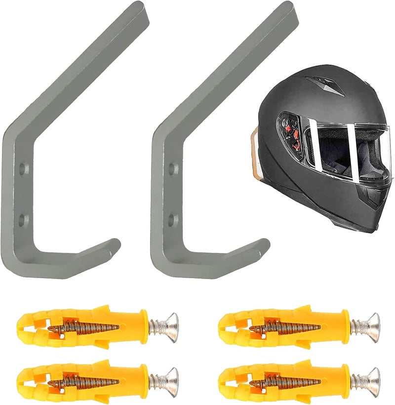 Pmsanzay 2/PK Mini Helmet Holder Hook, Sturdy Helmet Display Rack, Wall Mounted Helmet Storage Rack Hanger, for Motorbike Jacket Wall Display Rack, Stainless Steel- Hardware Included Easy to Install. - Image 1