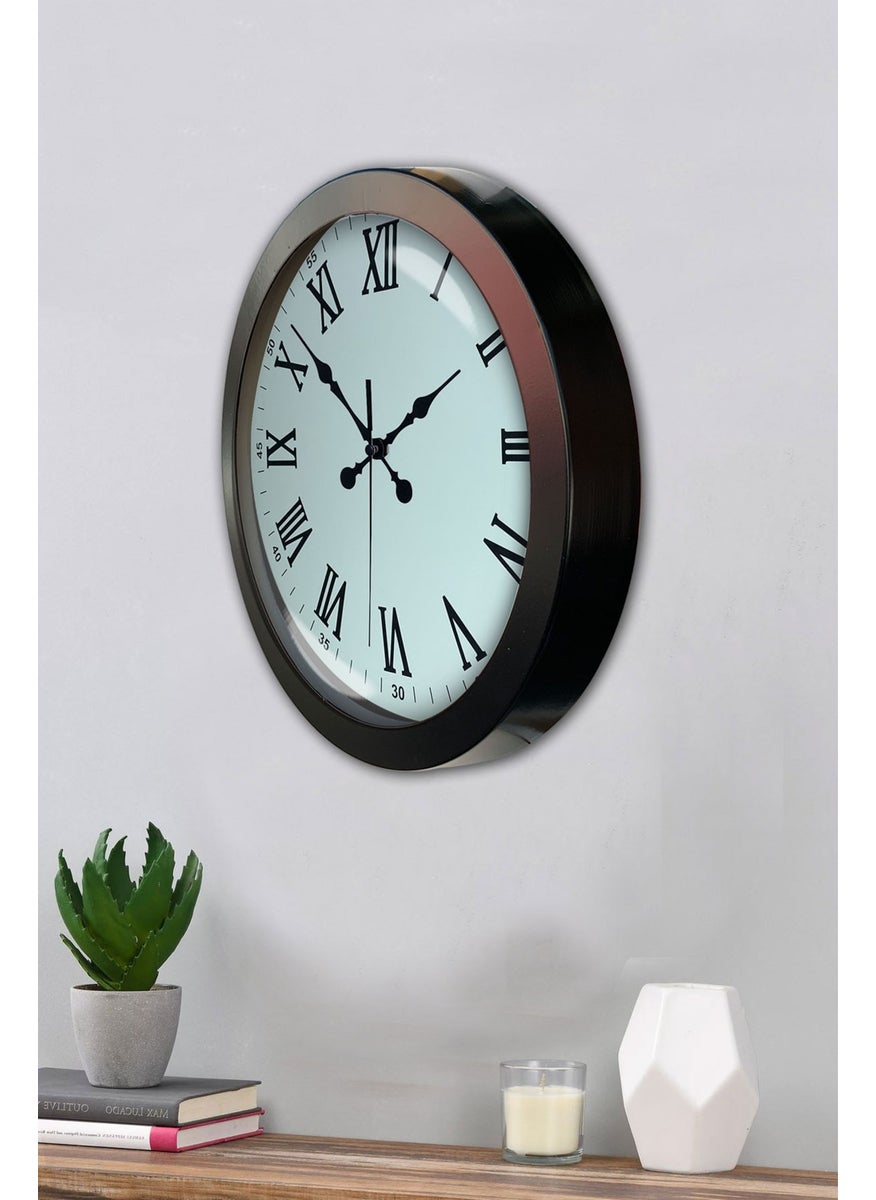 Platin Saat Platinum Clock 36 cm Black Metal Roman Numeral Wall Clock  - Image 3