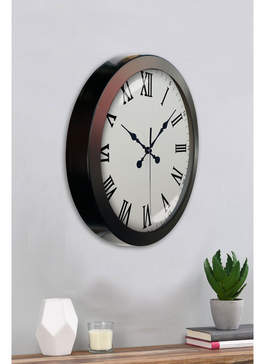 Platin Saat Platinum Clock 36 cm Black Metal Roman Numeral Wall Clock  - Image 4