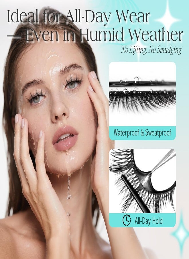 Bepholan Manga Self Adhesive Eyelashes Natural Look Pre Glued No Glue Needed Eyelashes Press On Anime Lashes Spiky Cosplay False Eyelashes Wispy with Tweezer 5 Pairs(AN22) - Image 5