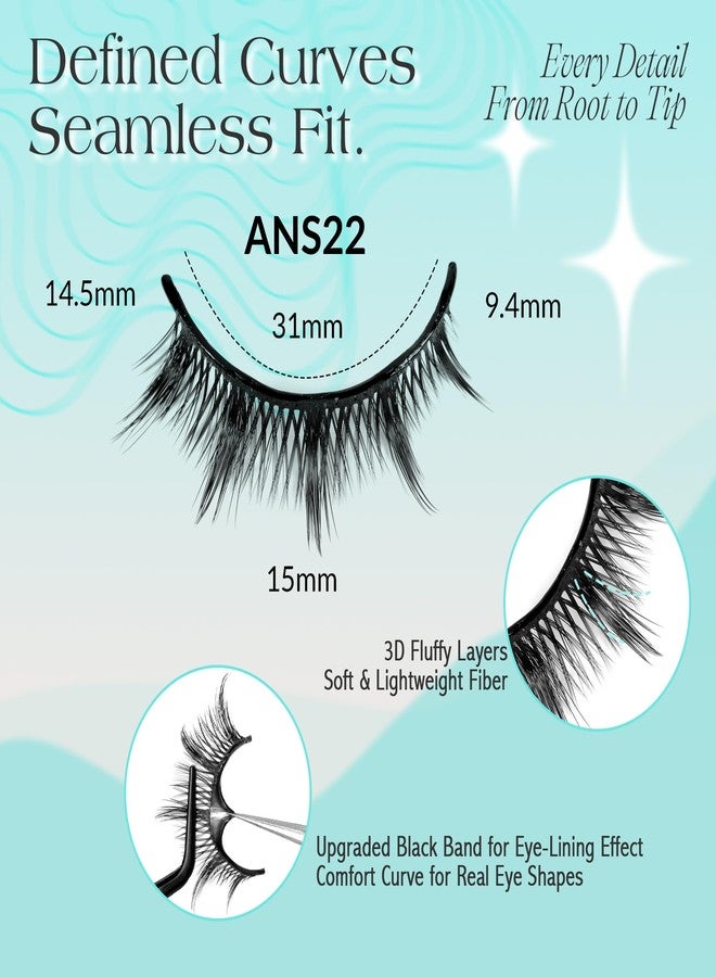 Bepholan Manga Self Adhesive Eyelashes Natural Look Pre Glued No Glue Needed Eyelashes Press On Anime Lashes Spiky Cosplay False Eyelashes Wispy with Tweezer 5 Pairs(AN22) - Image 3