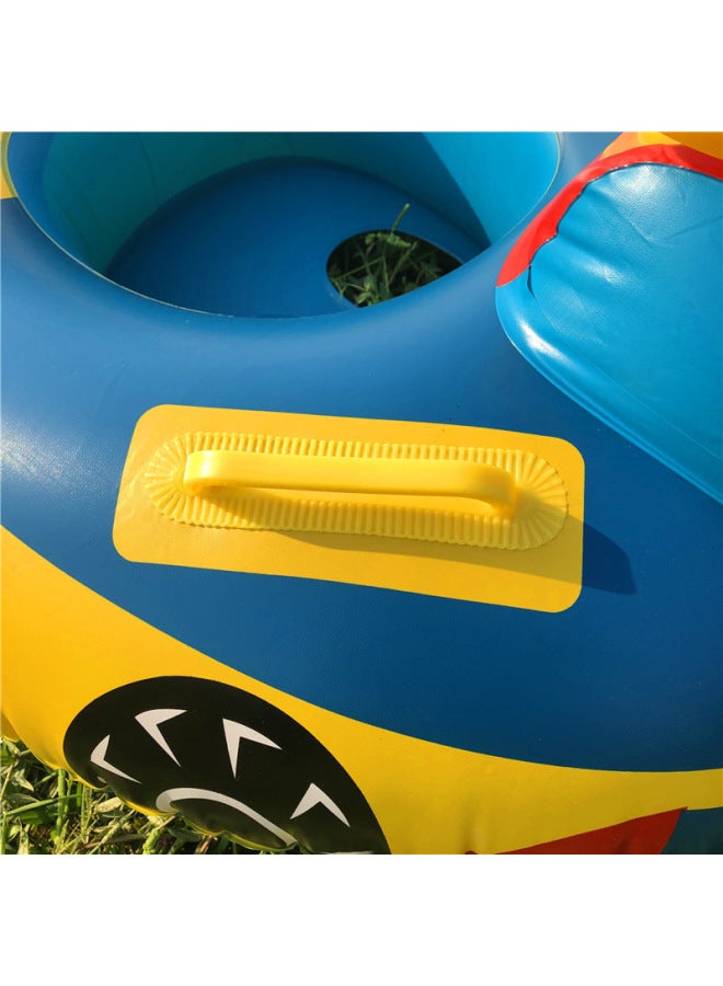 Generic Large Thickened Car Tuba Boat Baby Swimming Water Play Seat Circle Steering Wheel Sponge Swimming Circle Outdoor Sports-Color:Round Awning Powder (within 30kg) - Image 4