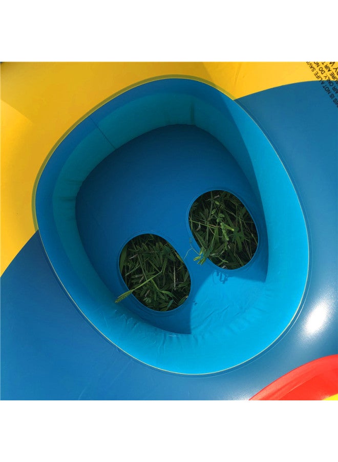 Generic Large Thickened Car Tuba Boat Baby Swimming Water Play Seat Circle Steering Wheel Sponge Swimming Circle Outdoor Sports-Color:Round Awning Powder (within 30kg) - Image 5