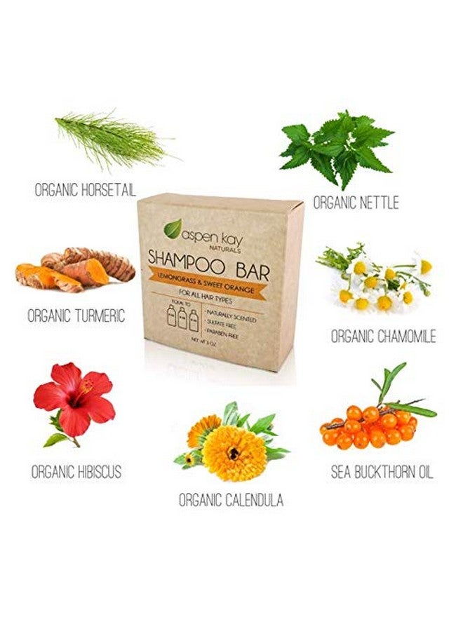 Aspen Kay Naturals Shampoo And Conditioner Set Solid Bars Organic Ingredients All Hair Types Sulfatefree Crueltyfree & Vegan. One 3 Ounce And One 2.3 Ounce Bars (Lemongrass & Sweet Orange) - Image 3