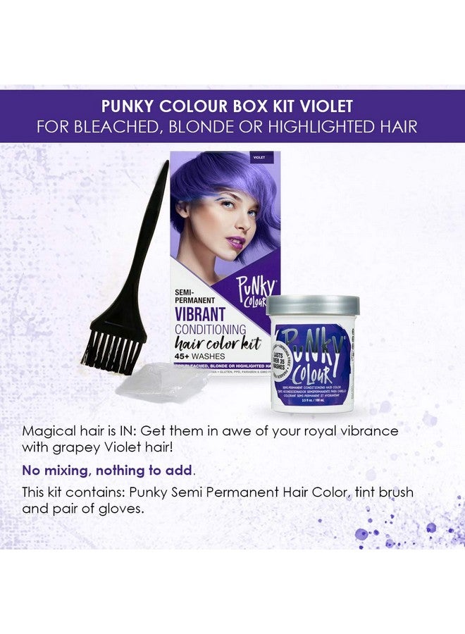 Punky Unky Colour Box Kit Violet For Bleached Blonde Or Highlighted Hair Nondamaging Hair Dye Vegan Ppd And Paraben Free Conditions Hair Vibrant Hair Color Lasts Up To 35 Washes - Image 4