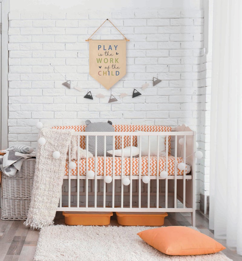 Topthink Play Is the Work of the Child -Canvas Hanging Flag Banner Wall Sign Decor Gift for Baby Kids Girl Boy Nursery Teen Room Playroom Front Door - Heart - Image 2