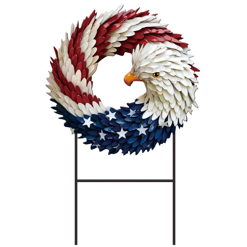Amyhill 4th of July Decorations for Outdoor Patriotic Eagle Metal Garden Stake 250th Anniversary Red White Blue Yard Sign Independence Day Memorial Day Decor for Lawn Patio Walkway and Outside - Image 2