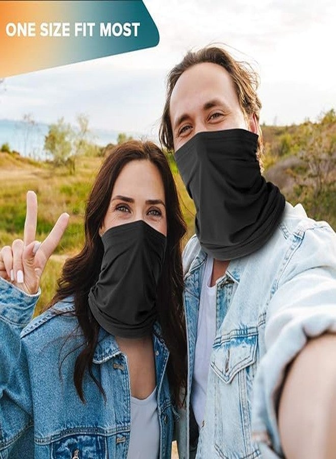 PAROPKAR Neck Gaiter Face Mask Scarf Reusable Bandanas Tube UV Protection Balaclava Outdoor Sport for Men and Women 2 of Pack (Black Grey) - Image 4