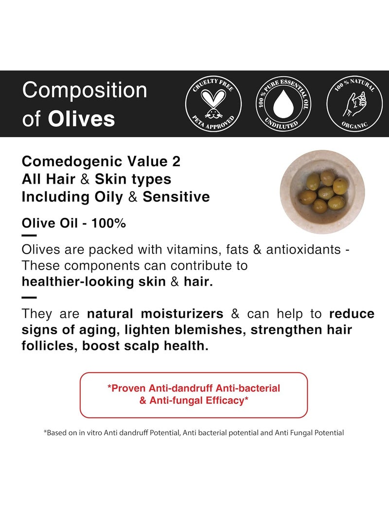 Soulflower Olive Hair & Skin Oil | 225ml | Cold-Pressed Oil for Hair Growth, Face Massage & Deep Moisturization | Reduces Wrinkles, Nourishes Scalp & Strengthens Roots | 100% Pure & Natural with Vitamin E - Image 2