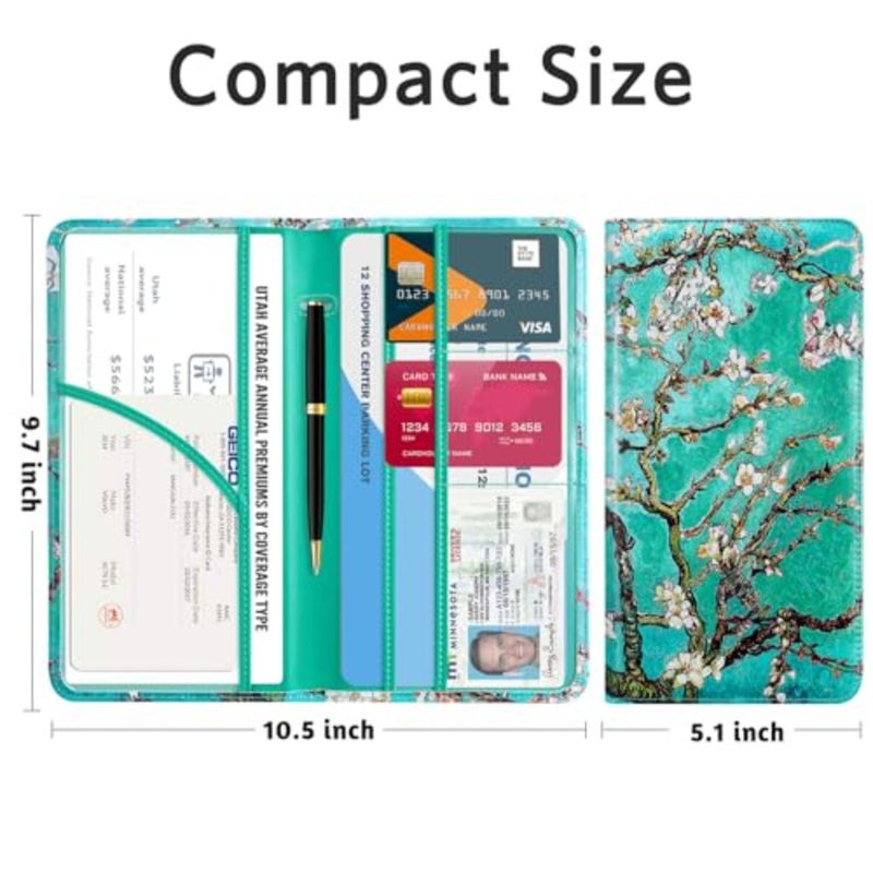 Car Registration and Insurance Holder - Vehicle Glove Box Car Organizer, Auto Truck Comparment Accessories Case with Magnetic Closure for Driver License, Cards - Image 5