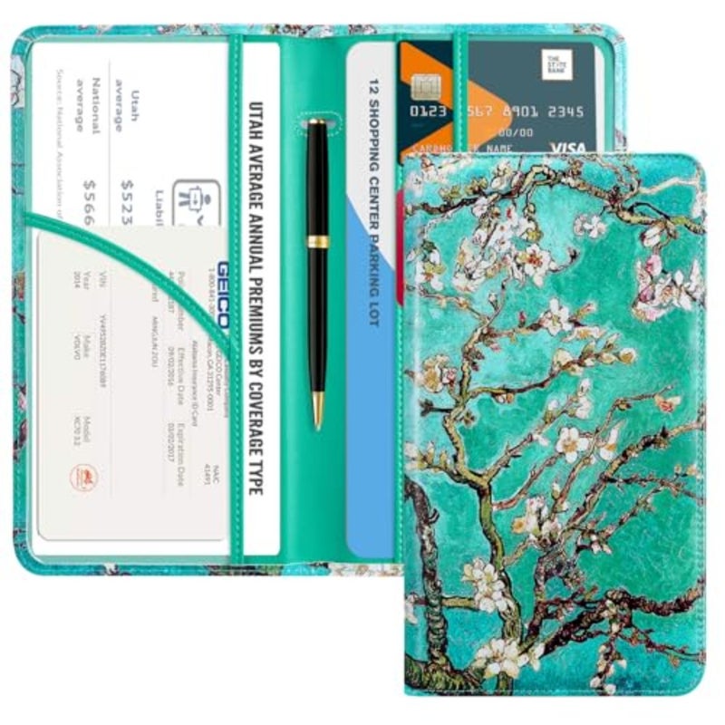 Car Registration and Insurance Holder - Vehicle Glove Box Car Organizer, Auto Truck Comparment Accessories Case with Magnetic Closure for Driver License, Cards - Image 1