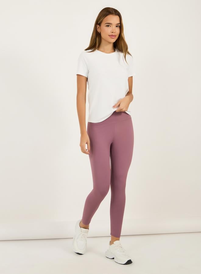 Styli Back Vertical Slogan Multi Paneled Short Sleeves Top  - Image 2