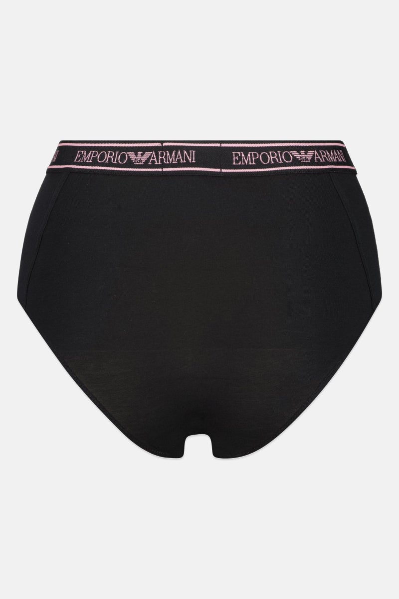 EMPORIO ARMANI Women Brand Logo Pull On Panty, Black - Image 2