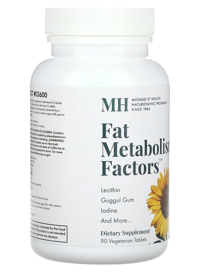 Michael's Naturopathic Fat Metabolism Factors 90 Vegetarian Tablets - Image 2