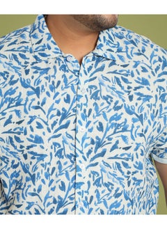 Instafab Plus Men's Blue Foliage Strokes Shirt  - Image 2