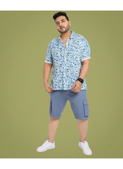 Instafab Plus Men's Blue Foliage Strokes Shirt  - Image 3