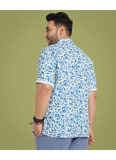 Instafab Plus Men's Blue Foliage Strokes Shirt  - Image 4