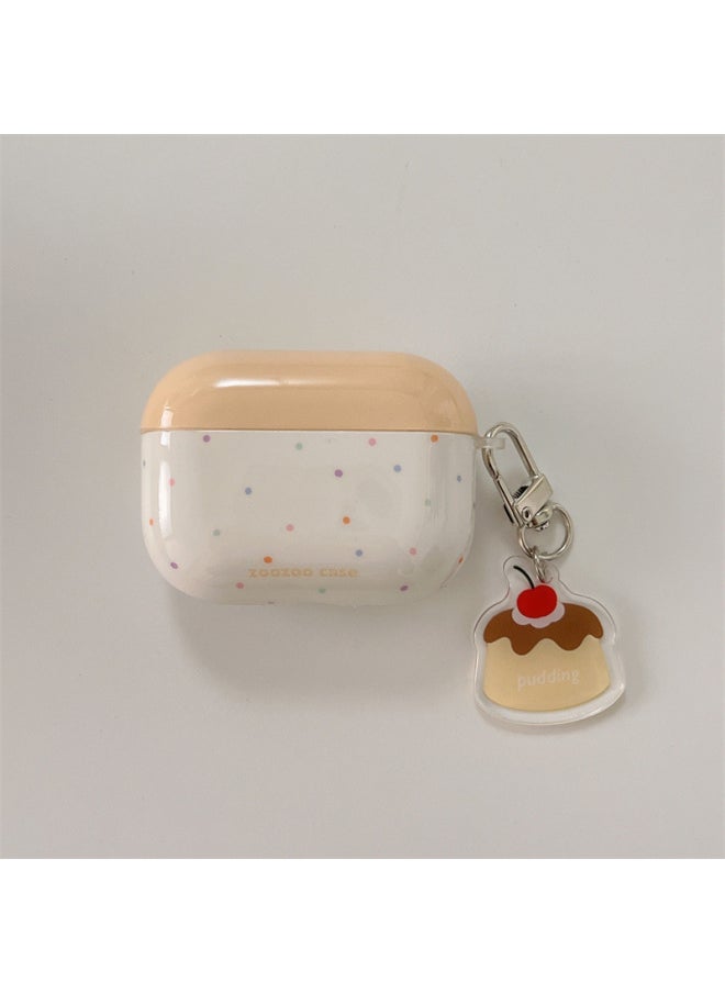 Generic - Ins Korean Style Pattern Point Airpods Protective Cover 2 For Apple Wireless Bluetooth 3 Generation Pro2 Headset Cover For Women-Color:Milk Yellow Spell Wave Point Earphone Set Single Shell-Applicable Model:Airpods 3 Generations - Image 1