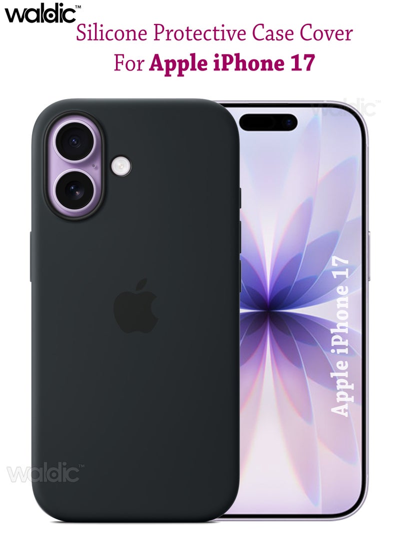 Waldic Apple iPhone 17 Premium Case | Premium Silicone Case Cover Designed for Apple iPhone 17 | Apple iPhone 17 Case Camera and Drop Protection Thin Protective Back Cover Case for Apple iPhone 17 - Black - Image 1
