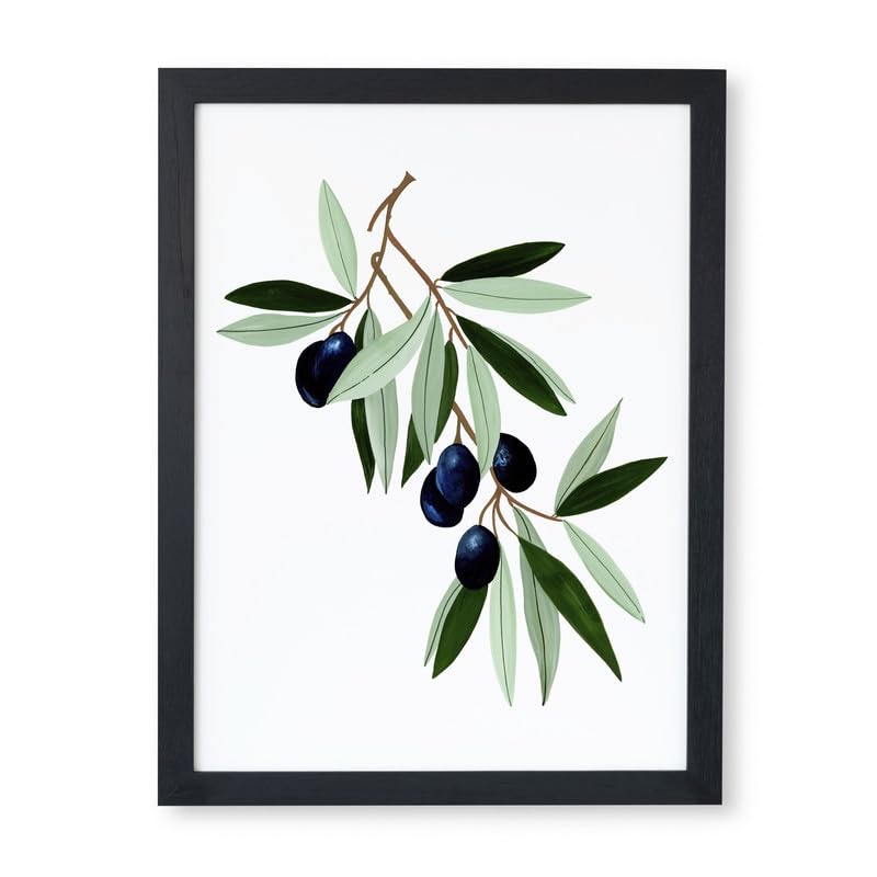 The Spring Palette (TSP) The Spring Palette Olive Botanical Wall Painting Modern Art Painting for Living Room Bed Room and Office 11 x 14 inches Black Frame  - Image 1
