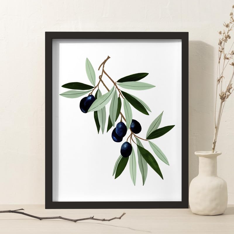 The Spring Palette (TSP) The Spring Palette Olive Botanical Wall Painting Modern Art Painting for Living Room Bed Room and Office 11 x 14 inches Black Frame  - Image 2