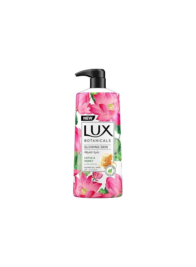 Lux Botanicals Body Wash, Glowing Skin, Lotus & Honey, with 100% natural extracts suitable for all skin types, 700ml 