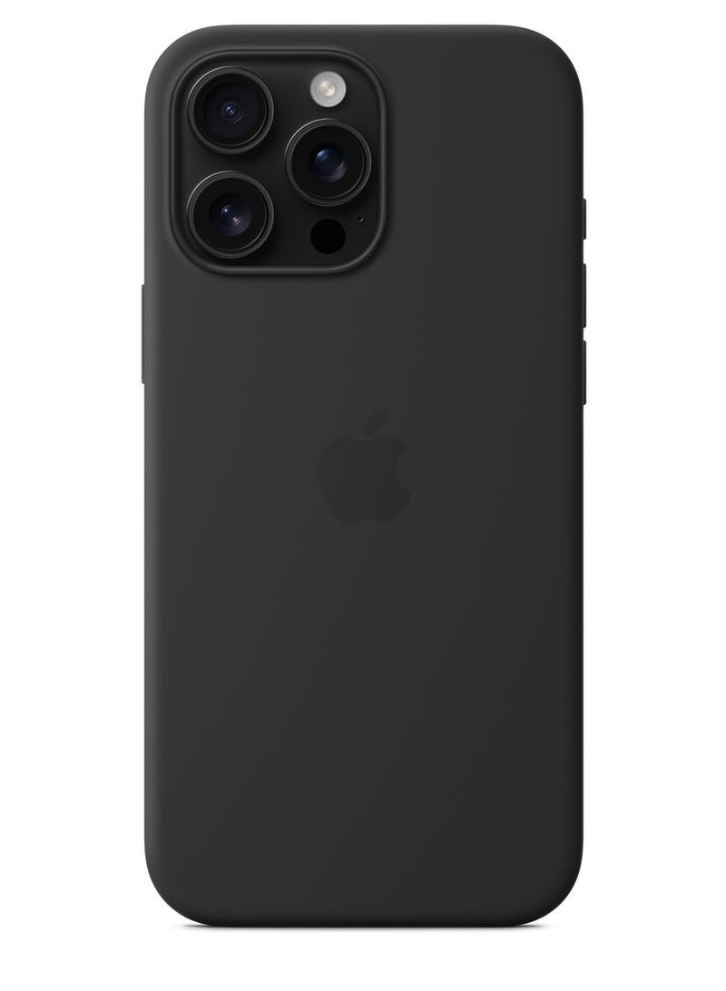 eBarakah iPhone 16 Pro Max Silicone Case Compatible with MagSafe | Premium Shockproof, Soft Touch, Durable Protection | Stylish Colors | MagSafe Compatible iPhone Case | Black - Image 4