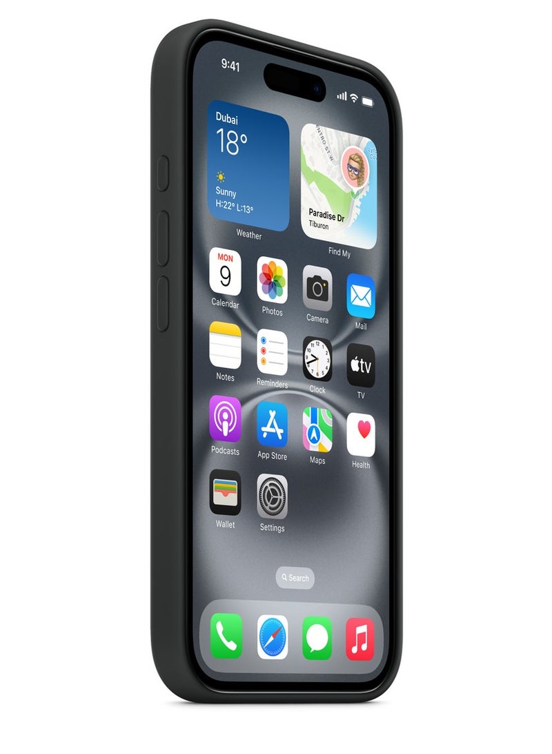 eBarakah iPhone 16 Pro Max Silicone Case Compatible with MagSafe | Premium Shockproof, Soft Touch, Durable Protection | Stylish Colors | MagSafe Compatible iPhone Case | Black - Image 5