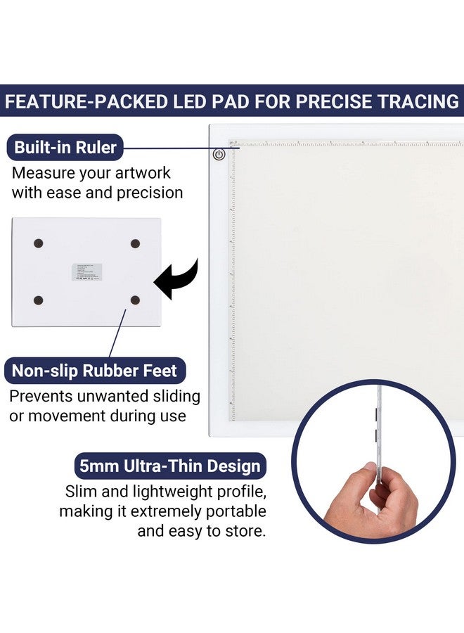 Dasher Products Led Tracing Light Box Ultra Thin Light Pad With Adjustable Brightness. Comes With Usb Cable Adapter Tracing Paper Clip. Light Table Drawing Pad Portable Light Board For Sketching Cricut Lightbox - Image 4