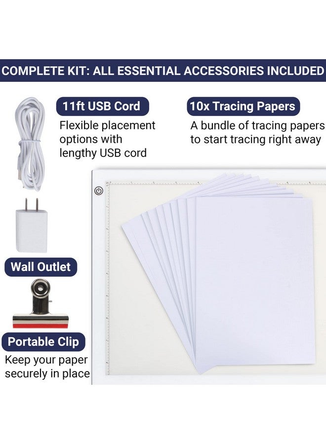 Dasher Products Led Tracing Light Box Ultra Thin Light Pad With Adjustable Brightness. Comes With Usb Cable Adapter Tracing Paper Clip. Light Table Drawing Pad Portable Light Board For Sketching Cricut Lightbox - Image 2