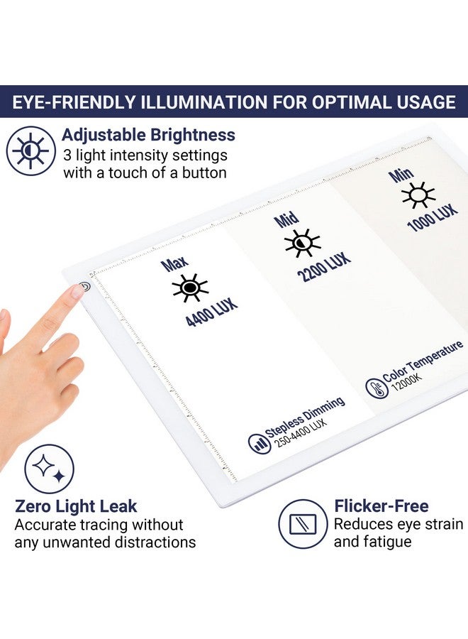 Dasher Products Led Tracing Light Box Ultra Thin Light Pad With Adjustable Brightness. Comes With Usb Cable Adapter Tracing Paper Clip. Light Table Drawing Pad Portable Light Board For Sketching Cricut Lightbox - Image 3