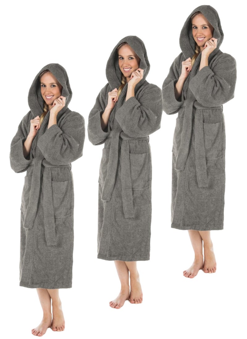White Rose 3 Pieces Grey Color Luxurious softness  Bathrobe Small size  - Image 1