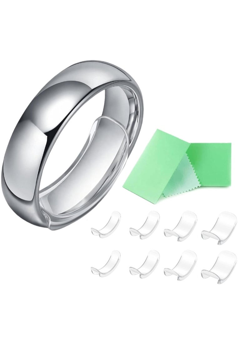 Ring Sizers for Loose Wide Rings - Invisible Clip-on Ring Size Adjusters|   Fit Wide Rings Only, for Flat Band Width from 4mm to 10mm, Patented Clear Clip-on Ring Sizers in 4 Sizes - Image 1