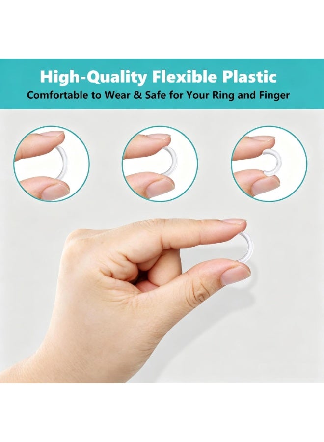 Ring Sizers for Loose Wide Rings - Invisible Clip-on Ring Size Adjusters|   Fit Wide Rings Only, for Flat Band Width from 4mm to 10mm, Patented Clear Clip-on Ring Sizers in 4 Sizes - Image 3